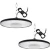 Jefedana 200W UFO Lamp Faretto LED,6500K Bianco Freddo Faretto LED UFO,20000LM Lampada da officina, fari Led da esterno Faretto LED UFO,per Stadio coperto,Parcheggio,Centri logistic(4 PCS)