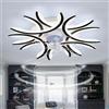 Caufloce Grande Lampadario con Ventilatore da Soffitto LED, 6 Velocità Reversibile Plafoniera con Ventilatore da Soffitto Telecomando Dimmerabile Silenzioso Moderno Ventola Soffitto con Luce-Black