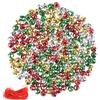 YiYa 200 Pezzi campanelli Natalizi campanelli Colorati campanelli Fai da Te per Decorazioni Natalizie ghirlande Decorazioni per Le Vacanze (1 CM, Oro, Argento, Rosso, Verde)…