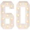RjcdOPL Numeri luminosi LED 2000-3000 K in altezza 100 cm, decorazione di compleanno 60, giganti numeri luminosi per compleanni, matrimoni, feste