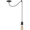 LEDSone Kit lampada da soffitto a forma di ragno industriale vintage, lampadario regolabile in tessuto da 2 m, kit lampada a sospensione a 3 core, portalampada E27 max 60 W (nero + lampadina)