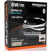Eurocali Kit Striscia LED Monocolore 600 LED 40W 120 LED/metro - Bobina da 5 metri da interno - Luce Bianco Freddo 6500K + Alimentatore 60W IP44