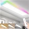 IEGLED Plafoniera LED Soffitto a Pannelli 100x25cm, Design Moderno con Luce RGB e Telecomando, 30W 3300lm Dimmerabile (3000K-6500K) - Per Soggiorno, Camera da Letto, Corridoio - Bianco