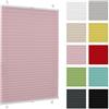Generic Tenda plissettata senza forare - 55 x 120 cm - Rosa - per interni, per finestre, fissaggio a morsetto (Klemmfix)