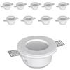 damastoreitalia 10 pezzi Portafaretto da incasso in gesso a scomparsa, diametro 120mm, altezza 65mm, foro 125mm, con vetro opaco, compatibile con faretti GU10 (10)