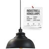 LEDSone Industrial Pendant Light Retro Chandelier Ceiling Light Vintage Lamp Ceiling Lighting Metal Shade for Restaurant Living Room Bedroom Kitchen Hallway Bar (Nero interno bianco)