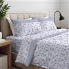 Clara Home Milano CLARA HOME Lenzuola Completo Letto Singolo 1 Piazza Colore Fiorellinea Grigio, Lenzuola Elasticizzate per Tutte le Stagioni, Completo di Federe per Guanciali