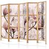 murando - Paravento da Interno 225x172 cm XXL Fiori 5 Pannelli Divisori Stampa Unilaterale su Tela in TNT Separe Divisorio per Ambienti Ufficio Paraventi Decorazioni Legno Floreale b-C-0389-z-c
