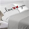 GC ARREDOCASA Set Lenzuola Letto Misura Francese - Happy A - 100% Cotone Quadrifoglio - Un Completo Letto Francese Cotone Made in Italy (Queen Size, Misura Francese)