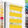 Estika Tenda a rullo giorno e notte senza forare - 30 x 150 cm - Limonata - per interni, tessuto a doppio strato, semi-trasparente, fissaggio a morsetto (Klemmfix), protezione solare