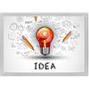 ConKrea Quadro su Tela Canvas INTELAIATO - con Cornice - Idea Lampadina - Motivazionale Marketing Infografica - 70x100cm - Stile Contemporaneo Bianco - (cod.3502)