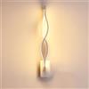 Chao Zan Lampada da parete LED Applique con design Interno, 16W Tricolore 3000K/4500K/6000K Lampada a Muro Moderno in Acrilico Nero in metallo a spirale per camera da letto Soggiorno (bianco)
