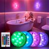 Generic Luce per doccia a LED senza fili con telecomando, lampada impermeabile RGB che cambia colore per bagno e vasca da bagno, illuminazione ambientale a batteria, per spa e decorazione domestica, set da 4