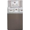 PENSIERI DELICATI Completo Letto Singolo, Flanella 100% Cotone Caldo e Morbido, Completo Lenzuola 1 Piazza 90x200 cm, Include Lenzuolo Sotto, Sopra e 1 Federa, Made in Italy, Fantasia Scoiattolo Beige