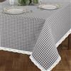 INTRECCI Tovaglia Amour 6 Posti, Rettangolare, in Cotone, 140x180 cm, Fantasia Quadri Scozzese, Orli Decorativi, 100% Cotone Oeko-Tex, Azo Free, Lavabile in Lavatrice, Colore: Grigio Scuro
