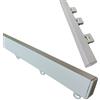 TENDE ARREDO TESSILE - Binario Tenda Soffitto Scorrevole (170 cm) Zineffa per Tenda, Binario a Onda Passo 8, in Alluminio con Tappi Terminali e Occhielli in PVC per Tende su Misura (Bianco)