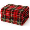 Corredocasa Plaid in Pile Extra Morbido e Soffice con Elegante Trama Scozzese Made in Italy - Leggero e Confortevole - Coperta Perfetta per Divano, Letto (Rosso Quadrato, Una Piazza e mezzo 160x210)