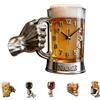 Collienght Orologio da parete personalizzato piatto 2D a forma di boccale di birra bicchiere di vino whiskey per camera da letto soggiorno bar man cave nome personalizzato orologio creativo acrilico a tema birra