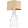 Light Home LH Light-Home Juta Abat Jour da Comodino Moderne Lampada da Tavolo - Elegante Lampada da Comodino con Paralume in Tessuto per Camera da Letto e Salotto - Lampadina E27-1-Luce TUBE - Bianco Base e Juta