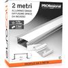 Eurocali Profilo Alluminio per Strisce LED 2 metri - Copertura Opaca - Installazione a Incasso - 17.4 x 7mm