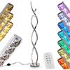 hofstein Lampada da terra LED Assuan, moderna in alluminio/plastica nei colori cromo/chiaro, LED 36 watt, 1400 lumen, 3000 Kelvin, dimmerabile tramite telecomando, con cambiacolori