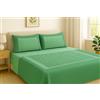 Corredocasa - Set Completo di Lenzuola in Flanella per Letto a Una Piazza e Mezza, Made in Italy - Ideale per Un Comfort Superiore e Un Calore Avvolgente Durante Le Notti Invernali (Verde)