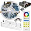 Mondo Strisce Led: RGB+Bianco Regolabile CCT 5in1 24V. Kit da 5 Metri con 1 Trasformatore da 60w e 1 MiBoxer WiFi WL5 + Telecomando. Con 300 Led RGB+CCT sviluppa 2500+2500 Lumen.