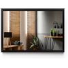 Tulup Specchio Glass Wall Cornice Nero Bagno Industriale Moderno Grand Temperato 80x60 cm Soggiorno