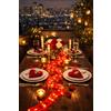 NLIGHTING Nastro Luminoso LED Rosso 5 Metri - 50 LED a batteria Bianco Caldo, Decorazione Romantica per San Valentino, Cene e Sorprese d'Amore, nastro con filo di ramen da 0,3mm,(ROSSO, 5 METRI)