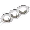 Oktaplex lighting Oktaplex Sedan - Set di 3 faretti piatti per moduli GU 10 e LED, 60 mm, in acciaio inox spazzolato, faretto da incasso rotondo