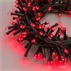 damastoreitalia Catena luminosa natalizia a led da interno e da esterno luci per albero di natale IP44 25 metri 500 led (500 led - cavo verde - luce rossa)