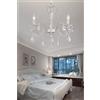 TEKHOME Lampadario a Soffitto Classico in Cristallo 3 Luci E14, Stile Elegante per Camera da Letto e Soggiorno, Lampadario Vintage Trasparente - A01-3