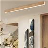 TZSMUM Legno Plafoniera LED Soffitto Dimmerabile Interno Lampada da Soffitto con Telecomando 2700K-6500K Plafoniera Soggiorno Rettangolare Acrilico per Camera da Letto Corridoio Balcone (Bois clair,100cm)
