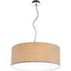 OLUX ILLUMINAZIONE - Lampadario Soggiorno Moderno in Tessuto, Lampadario a Sospensione Ideale per Salotto e tutte le stanze della Casa, Perfetto per Led,Made in Italy(Mod.Roary-Tortora chiaro-70cm)