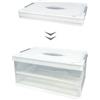 S.I.C Scatola Portaoggetti Trasparente Pieghevole,Scatole Immagazzinaggio Plastica,Organizer per Bagagliaio Auto,Armadi,Casa,Dispense,Ufficio (42x28x21cm, Bianco)