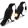 LEDSone Black Birds Table Lamps Resin Crow Desk LED Lamp E27 Base Modern Raven Art Bedside Decor Plug-in Cord Table Lamps for Bedroom, Office, Wall (Pack 2 - Table Lamp)
