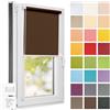 Estika Tenda a rullo semi-trasparente senza forare - 70 x 220 cm - Cioccolato - per interni, per finestre, tessuto con protezione solare