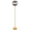 Globo Lampada da terra a LED con paralume a sfera Ø 30 cm, base in metallo ottone
