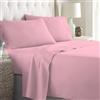 LARA MORADA - Set Completo Lenzuola Una Piazza E Mezza, 100% Cotone, Made In Italy, Tinta Unita, Per Letto 1 Posto E Mezzo Rosa