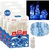 GINMA Set 3 Fili Luminosi 50 LED a Batteria con Cavo Trasparente - Catena Luminosa Decorativa per Interni ed Esterni, Lucine LED per Natale, Giardino, Bottiglie (Blu Zaffiro, 5 Metri (50 LED) B)