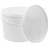 BenBow Secchio con coperchio 10l bianco 5x 10 litri sicuro per gli alimenti, stabile, ermetico, a prova di perdite, inodore - contenitore di plastica, con manico - vuoto