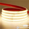 HEGEHE 220V Striscia LED COB autoadesiva [1M, Bianco naturale 4000-4500K], flessibile e impermeabile IP65,240 LEDs/m Nastri LED FCOB tagliabile CRI85+,illuminazione decorativa per casa/negozio