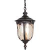 FanXus Lampada a Sospensione per Esterni, 1 Luce per Portico con Lanterna a Sospensione Esterna, 18,8 Illuminazione Esterna per Casa in Finitura Nera con Paralume in Vetro a Bolle per Illuminazione del