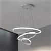 UNIVERSO Lampadario sospeso led 48w cerchi pendente con anelli bianco stile moderno per camera salotto (Luce calda)