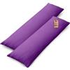 NatureMark Confezione da 2 federe per cuscini in jersey, per dormire lateralmente, cuscino per il collo, conformi all'OEKO-TEX, da 40 x 145 cm, in diversi colori e dimensioni, Lila