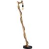 meineWunschleuchte Lampadario a 1 lampadina con asta in legno e corda di canapa, altezza 150 cm