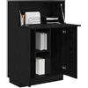 vidaXL Scrivania Rovere Nero 71,5 x 31,5 x 106,5 cm Legno Multistrato, Scrivania per Ufficio Moderno, Design Compatto, Tavolo Resistente, mensole per Il Riposo, Stile Minimalista
