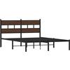 vidaXL Giroletto Senza Materasso con Testiera Rovere Marrone 160x200cm, Telaio Letto, Letto, Struttura Letto in Metallo, Letto Matrimoniale