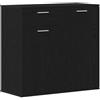 vidaXL Credenza Rovere Nero 80x36x75 cm in Legno Multistrato