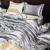 GENPICONG Set di Biancheria da Letto in Seta con Copripiumino, Lenzuolo, Federa, Lenzuolo in Raso di Lusso, Tinta Unita, King Size, Queen Size, Full Size, Twin Size